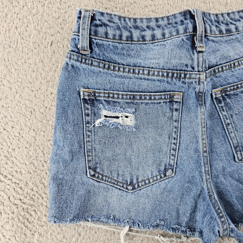 Bridge by Gly Jean Shorts‎ Wonmens 24 Blue Mom Fit Distressed Denim Boho Beach